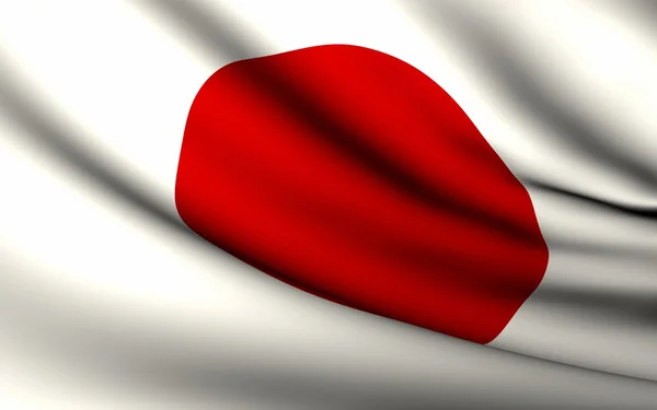 Flying Flag of Japan . All Countries Collection . — стокове фото