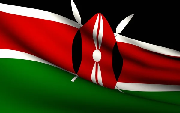 केन्या के फ्लाइंग फ्लैग . सभी देशों संग्रह  . — स्टॉक फ़ोटो, इमेज