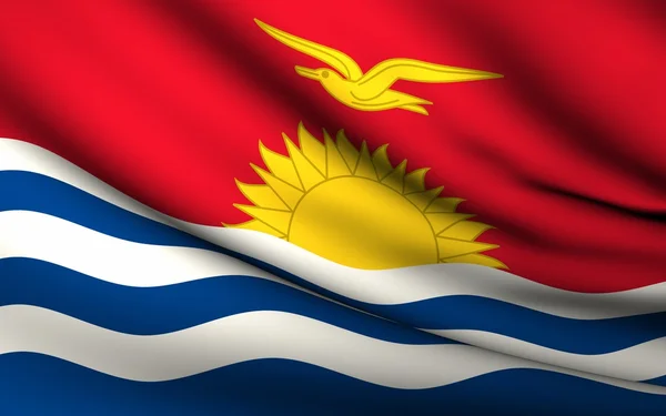 Kiribatis flygende flagg. Samtlige land samler inn  . – stockfoto