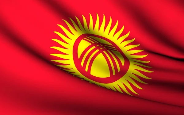 Flagge von Kyrgyzstan. Sammlung aller Länder . — Stockfoto