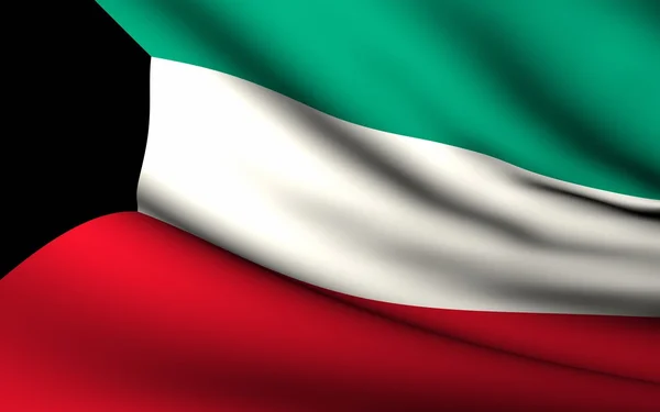 Flying Flag of Kuwait . All Countries Collection . — Stock Photo, Image