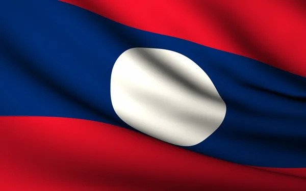 Bandeira voadora do Laos. Todos os países Coleção  . — Fotografia de Stock