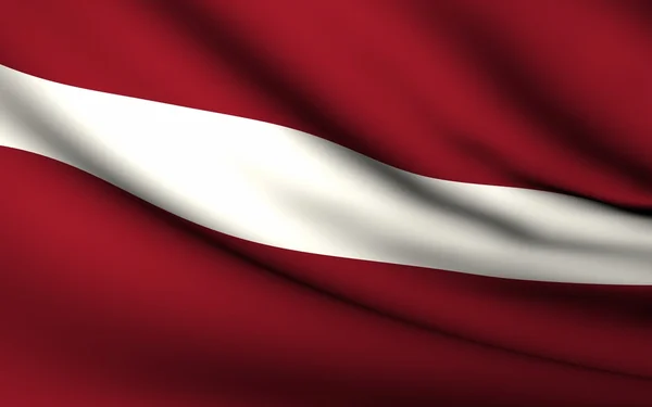 Развевающийся флаг Латвии. Коллекция всех стран  . — стоковое фото