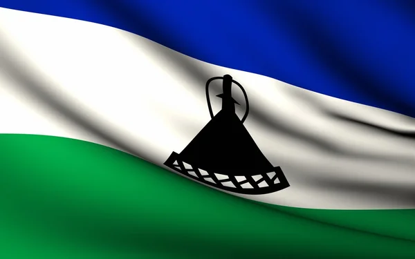 Flying Flag of Lesotho. Colección de todos los países  . —  Fotos de Stock