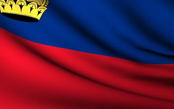 Flying Flag of Liechtenstein . All Countries Collection . — стокове фото