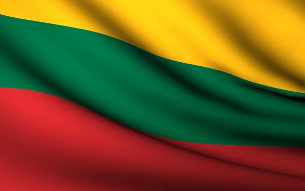 Flying Flag of Lithuania (en inglés). Colección de todos los países  . —  Fotos de Stock