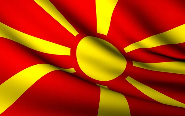 Macedonia의 깃발을 비행 합니다. 모든 국가 컬렉션 . — 스톡 사진