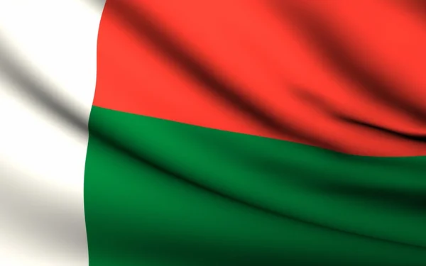 Bandeira voadora de Madagáscar. Todos os países Coleção  . — Fotografia de Stock