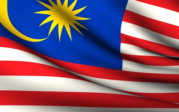 Plující pod vlajkou z Malajsie. všechny země kolekce . — Stock fotografie