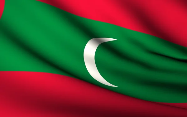 Flying Flag of Maldives . All Countries Collection . — стокове фото