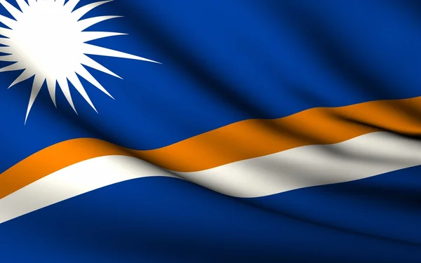 Flying Flag of Marshall Islands . All Countries Collection . — стокове фото