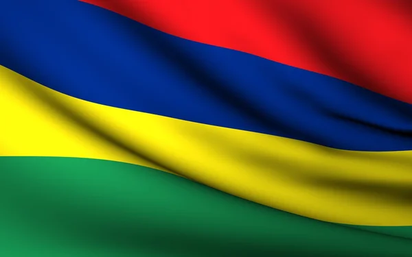 Bandeira voadora da Maurícia. Todos os países Coleção  . — Fotografia de Stock