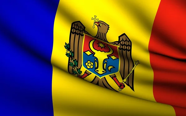 Moldova bayraklı. Bütün ülkeler koleksiyonu . — Stok fotoğraf