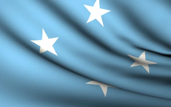 Flying Flag of Micronesia . All Countries Collection . — стокове фото