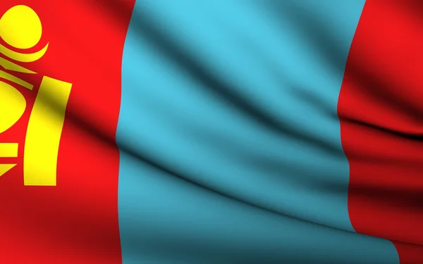 Флаг Монголии. Коллекция всех стран  . — стоковое фото