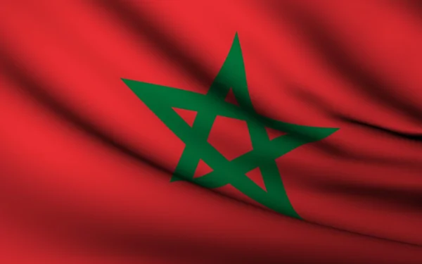 Létající vlajka Maroka. všechny země kolekce . — Stock fotografie