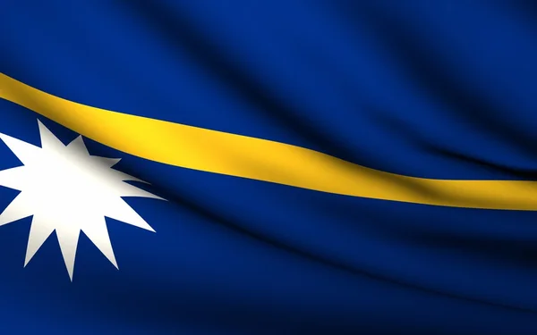Flying Flag of Nauru . All Countries Collection . — стокове фото