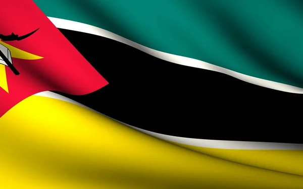 Létající vlajka Mosambiku. všechny země kolekce . — Stock fotografie