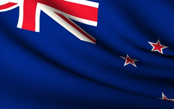 Flying Flag of New Zealand . All Countries Collection . — стокове фото