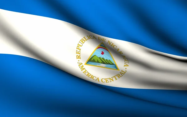 Flying Flag of Nicaragua . All Countries Collection . — стокове фото