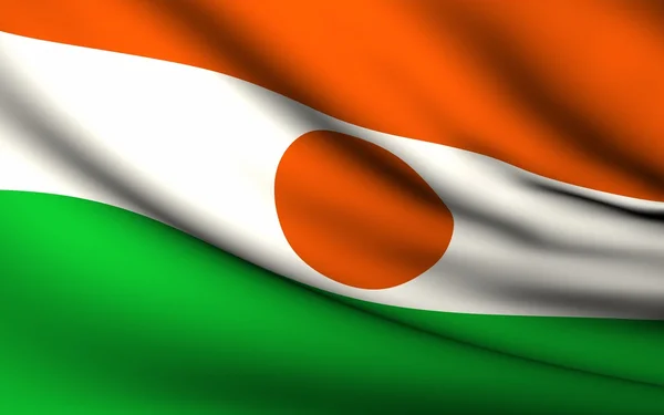 Развевающийся флаг Нигера. Коллекция всех стран  . — стоковое фото