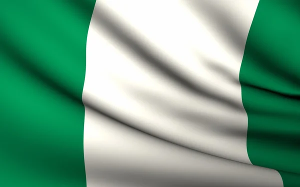 Развевающийся флаг Нигерии. Коллекция всех стран  . — стоковое фото