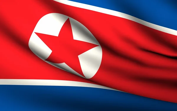 Flying Flag of North Korea . All Countries Collection . — Stock Photo, Image
