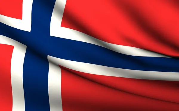 Flying Flag of Norway . All Countries Collection . — стокове фото