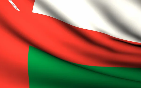 Flying Flag of Oman (en inglés). Colección de todos los países  . —  Fotos de Stock