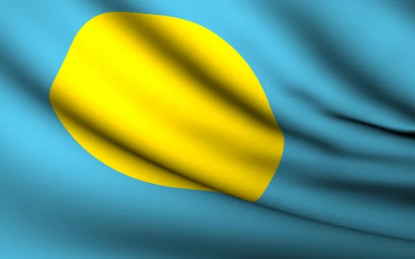 Flying Flag of Palau . All Countries Collection . — стокове фото