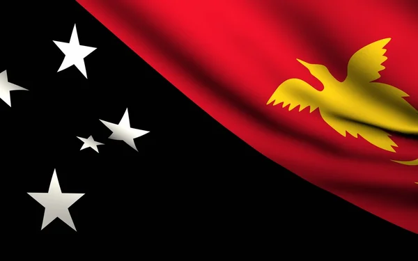 Flying Flag of Papua New Guinea . All Countries Collection . — стокове фото