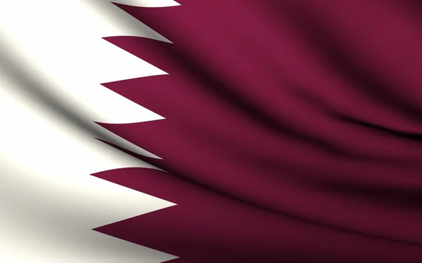 Flying Flag of Qatar . All Countries Collection . — Stock Photo, Image