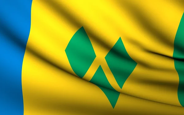 Під прапором Сен Vincent і Гренадини — стокове фото
