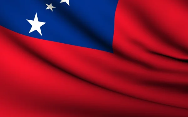 Flying Flag of Samoa . All Countries Collection . — Stock Photo, Image
