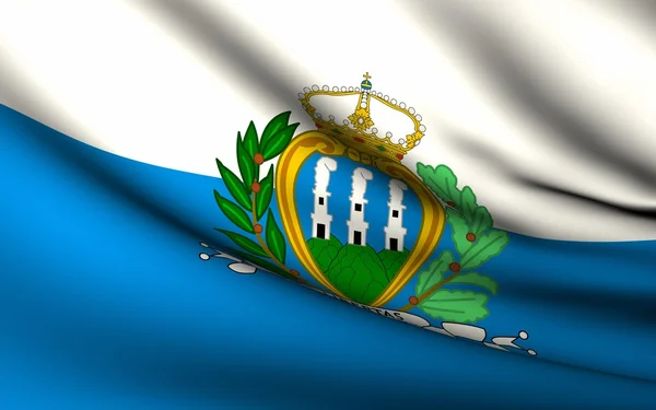 Flying Flag of San Marino . All Countries Collection . — Stock Photo, Image