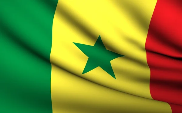 悬挂国旗的塞内加尔。所有国家集合 . — 图库照片