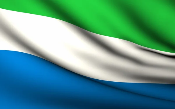 Flying Flag of Sierra Leone . All Countries Collection . — Stock Photo, Image
