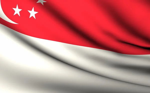 Flying Flag of Singapore . All Countries Collection . — Stock Photo, Image