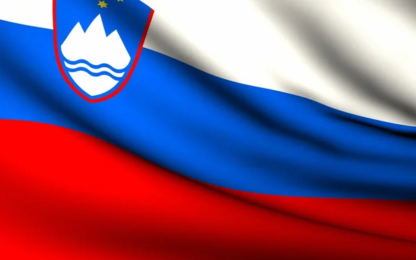 슬로베니아 공화국의 깃발을 비행 합니다. 모든 국가 컬렉션 . — 스톡 사진