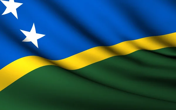 Flying Flag of Solomon Islands . All Countries Collection . — Stock Photo, Image