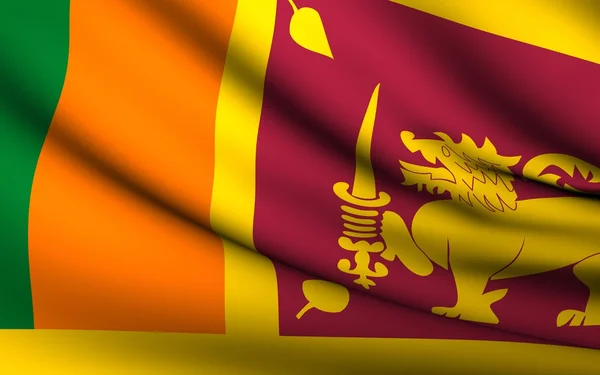 Létající vlajka Srí Lanky. všechny země kolekce . — Stock fotografie