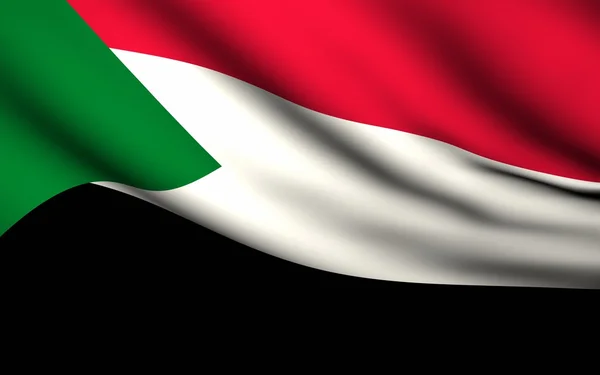 Flying Flag of Sudan . All Countries Collection . — Stock Photo, Image