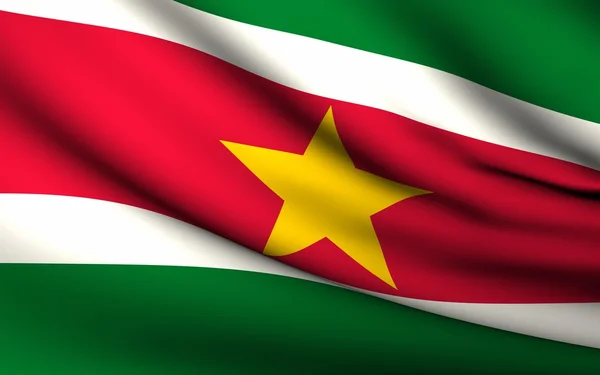 Flying Flag of Suriname . All Countries Collection . — Stock Photo, Image