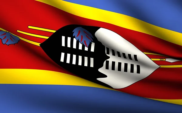 Flying Flag of Swaziland. Colección de todos los países  . —  Fotos de Stock