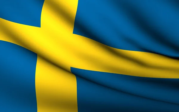 Flying Flag of Sweden. Colección de todos los países  . —  Fotos de Stock