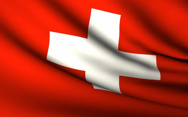 stock image Flying Flag of Switzerland . All Countries Collection .