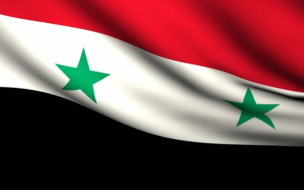 Развевающийся флаг Сирии. Коллекция всех стран  . — стоковое фото