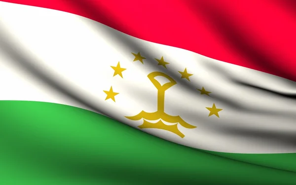 Létající Vlajka Tádžikistánu. všechny země kolekce . — Stock fotografie