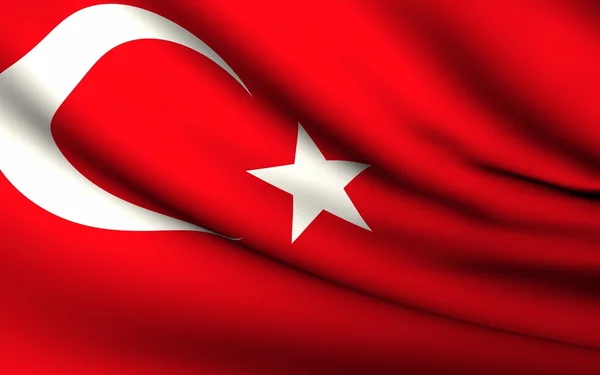 Flying Flag of Turkey . All Countries Collection . — стокове фото