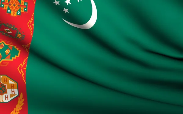 Flying Flag of Turkmenistan . All Countries Collection . — Stock Photo, Image